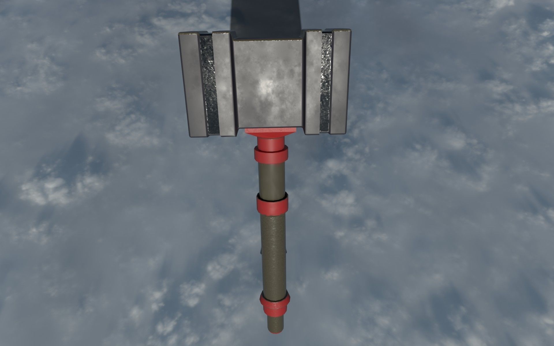 Stylistic Hammer Low-poly 3D model_8