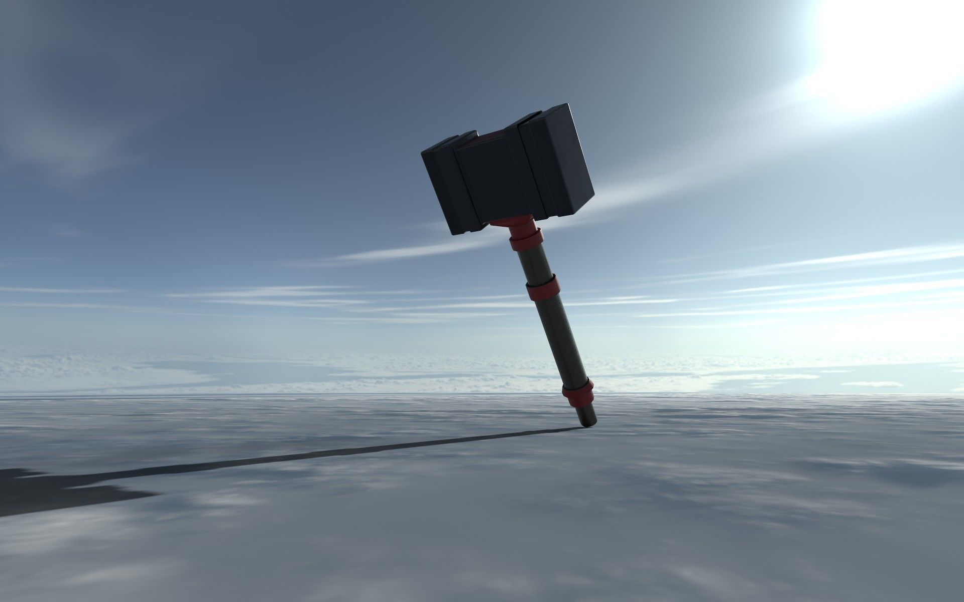 Stylistic Hammer Low-poly 3D model_5