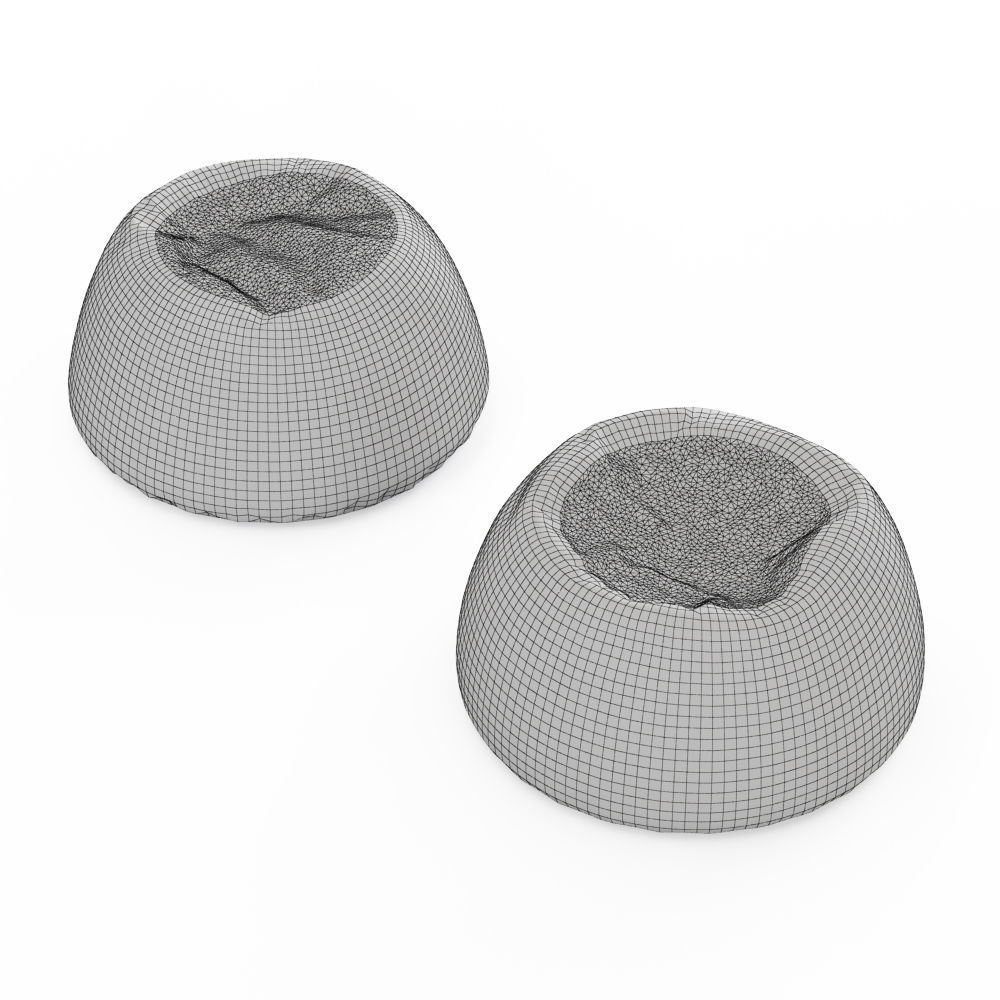 Two Himalayan Faux-Fur Beanbag 3D model_5