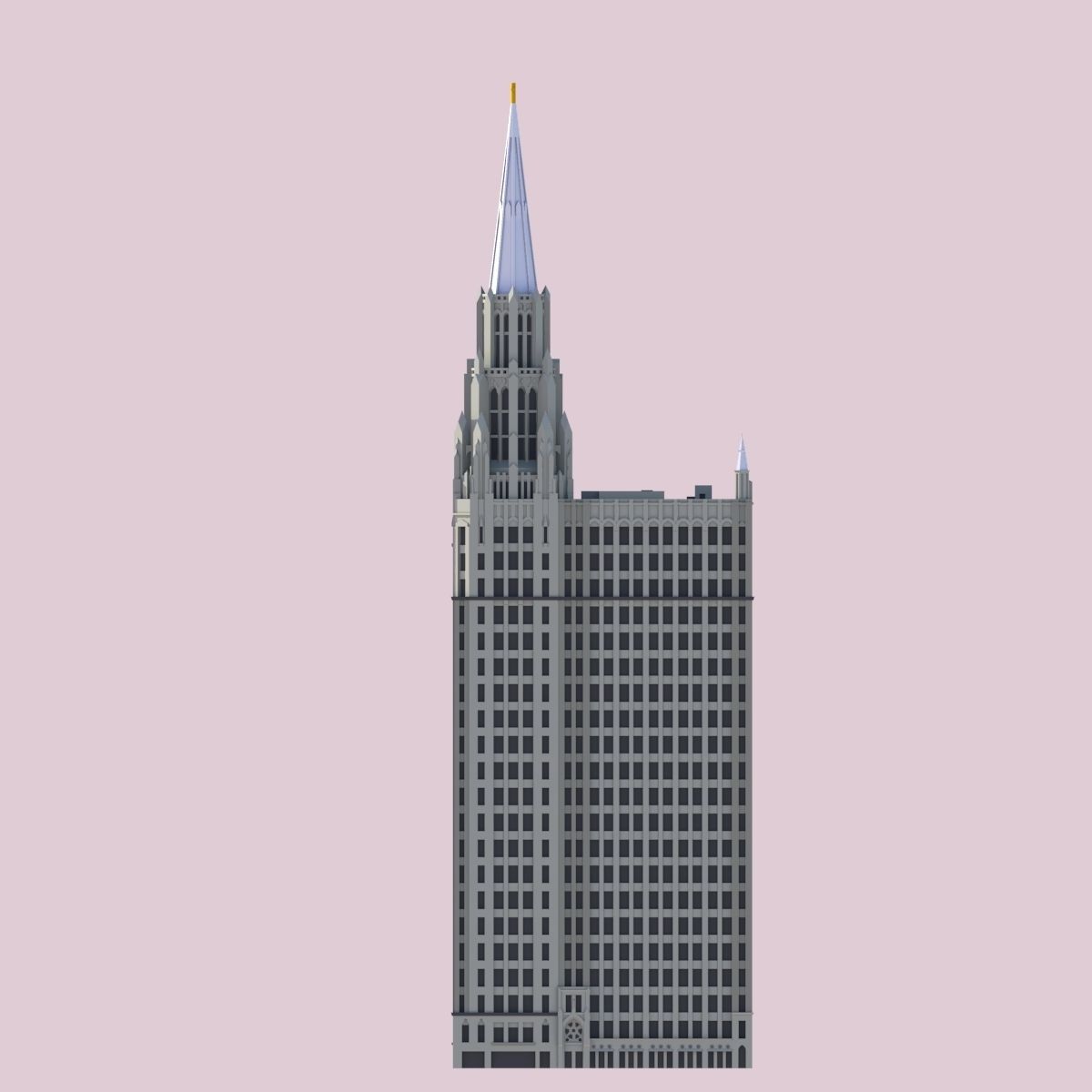 Chicago Temple Building 3D print model_4