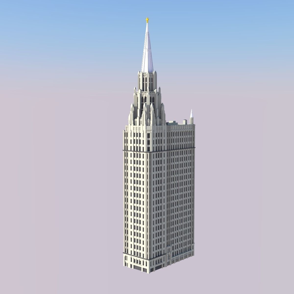 Chicago Temple Building 3D print model_1