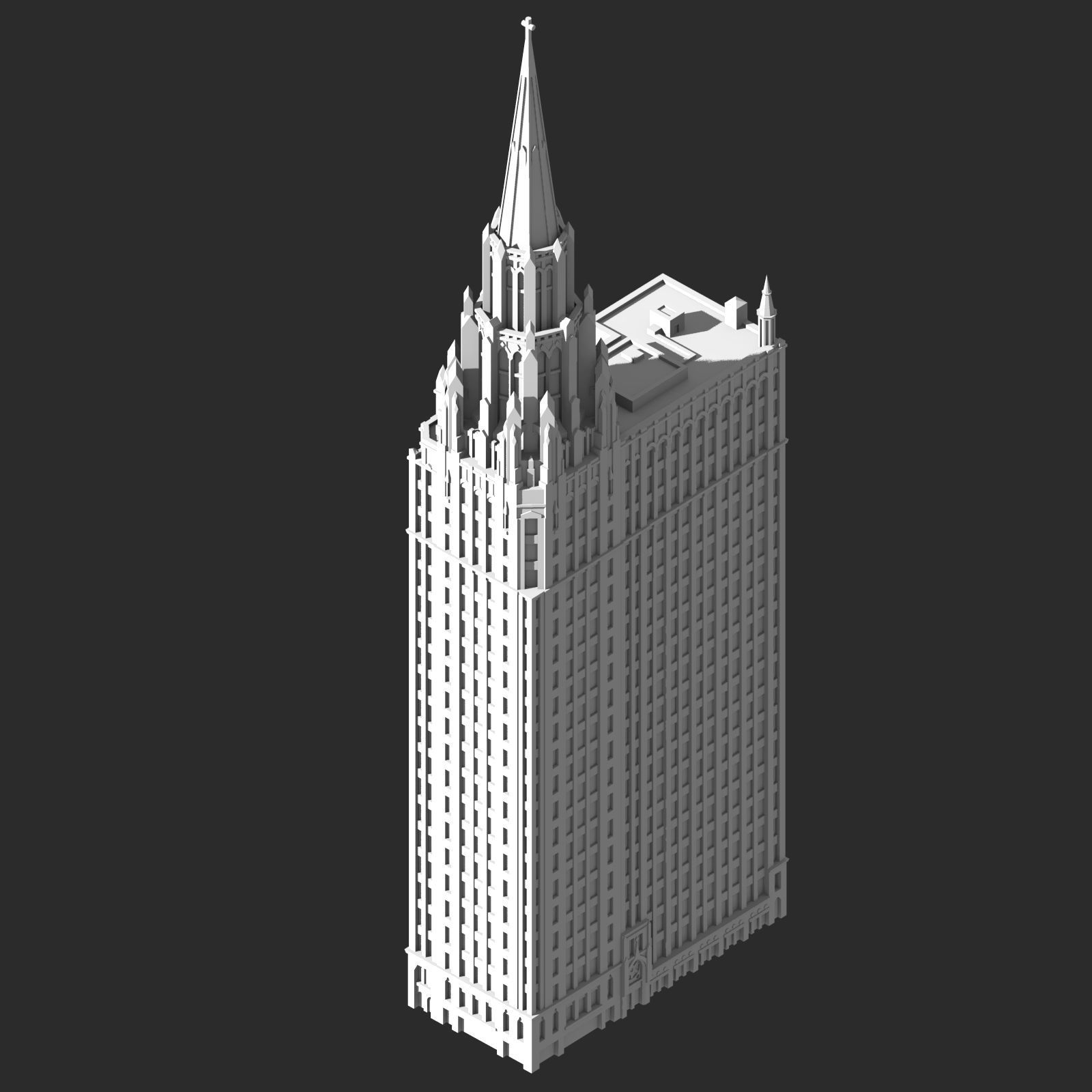 Chicago Temple Building 3D print model_5