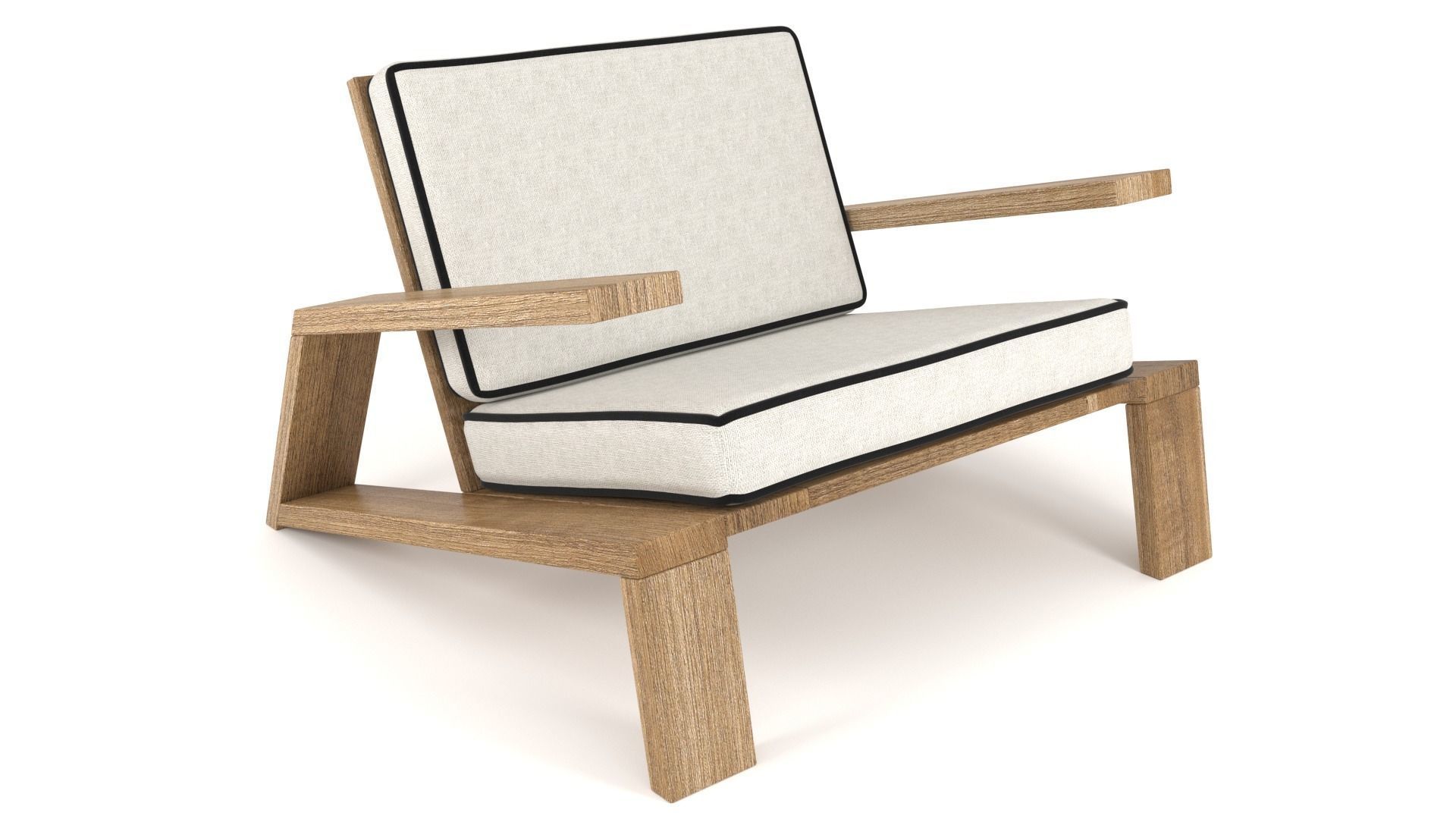 Olema Teak Lounge Chair - 3ds Max 3D model_3