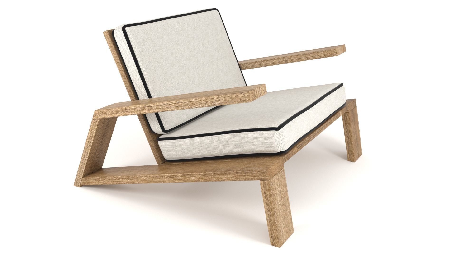 Olema Teak Lounge Chair - 3ds Max 3D model_4