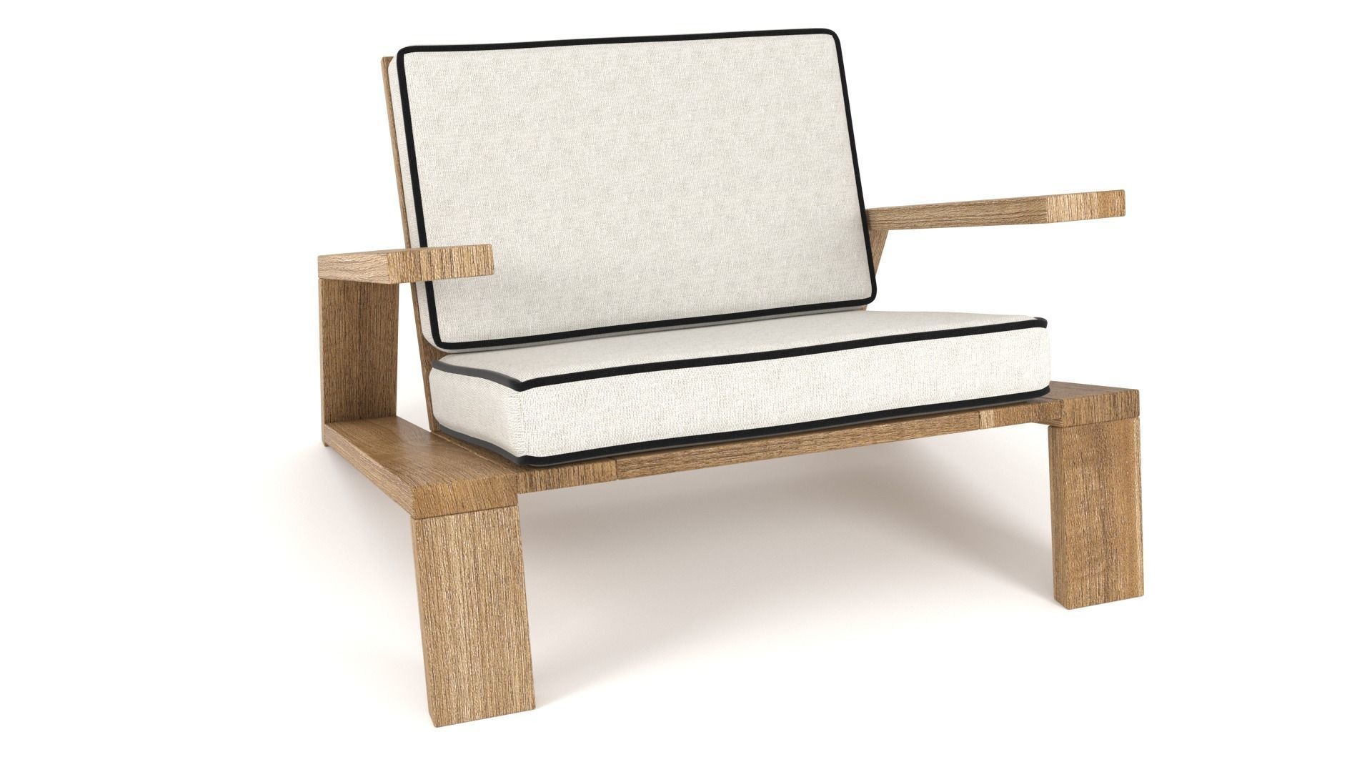 Olema Teak Lounge Chair - 3ds Max 3D model_2