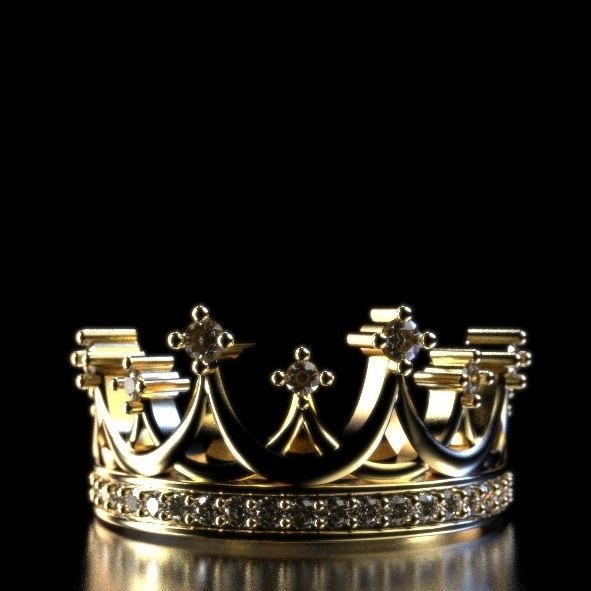 Crown ring Silver Gold  Print 3D print model_3