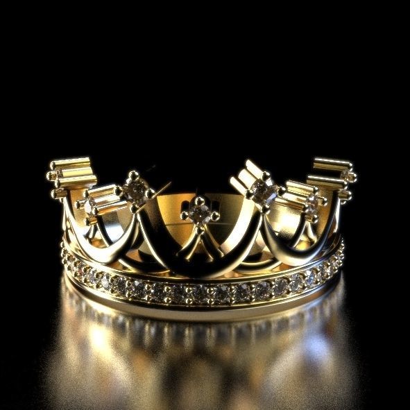 Crown ring Silver Gold  Print 3D print model_1