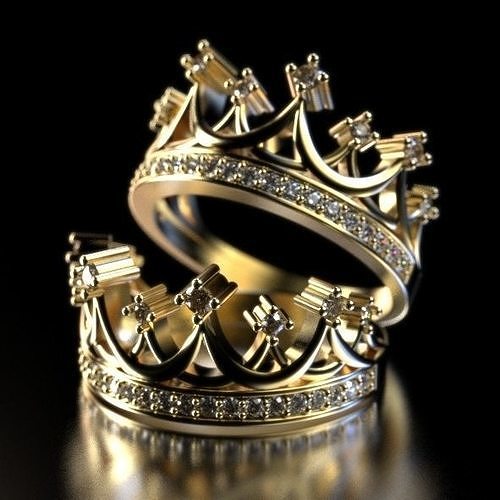 Crown ring Silver Gold  Print 3D print model