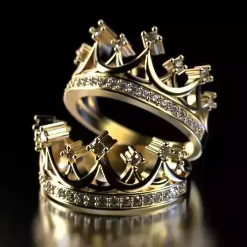 Crown ring Silver Gold  Print 3D print model