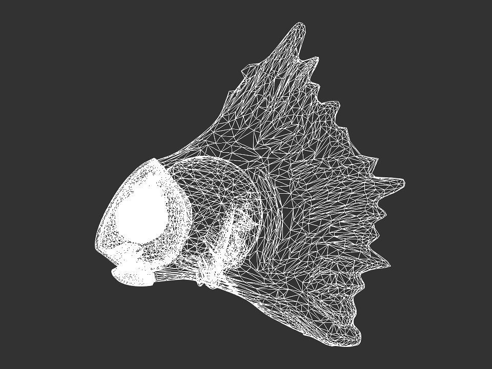 Cartoon gold fin fish lady Low-poly 3D model_44