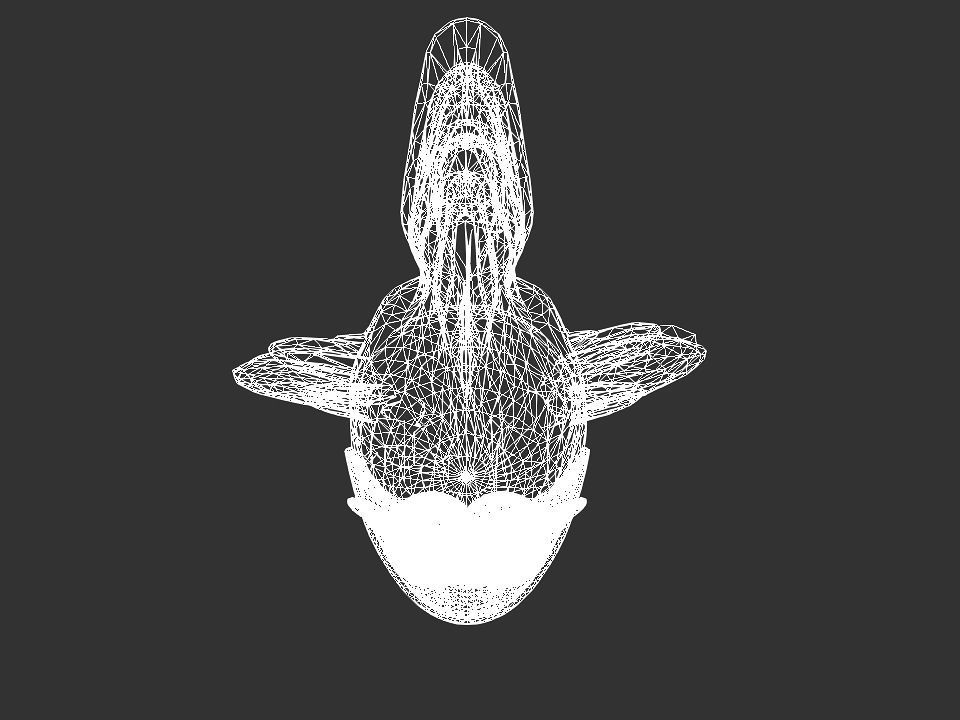 Cartoon gold fin fish lady Low-poly 3D model_46