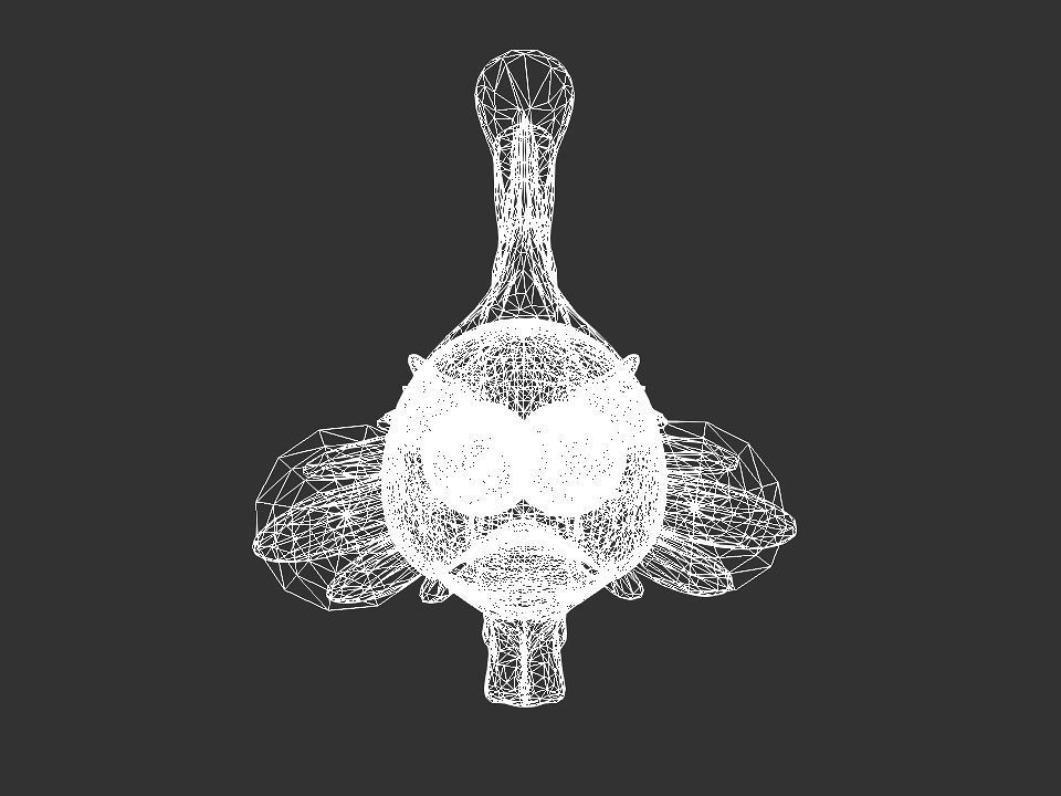 Cartoon gold fin fish lady Low-poly 3D model_39