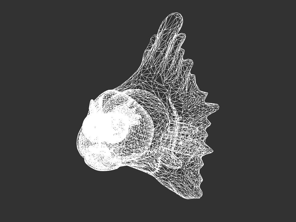 Cartoon gold fin fish lady Low-poly 3D model_41