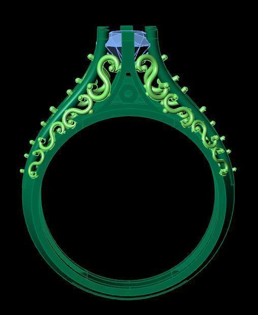 diamond ring Free 3D print model_1