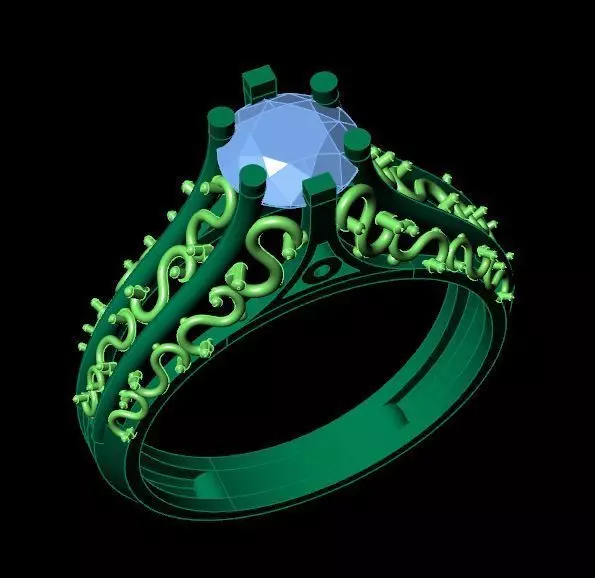 diamond ring Free 3D print model_0