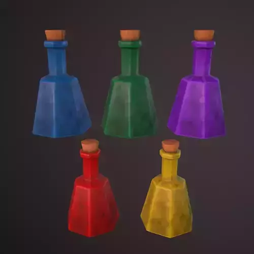 Potion bottle with wooden handle