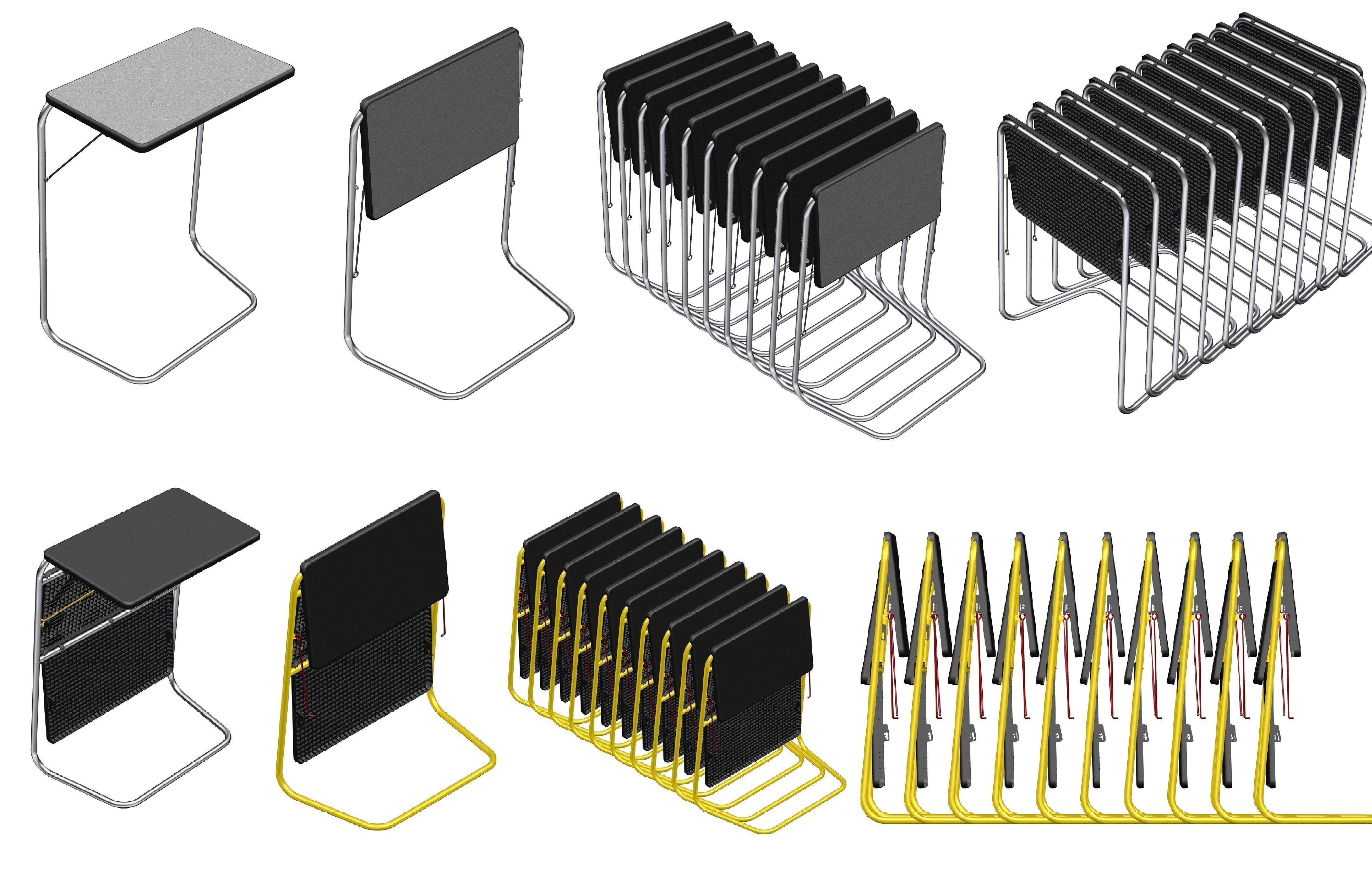 Fold able and collapsible table 3D model_15