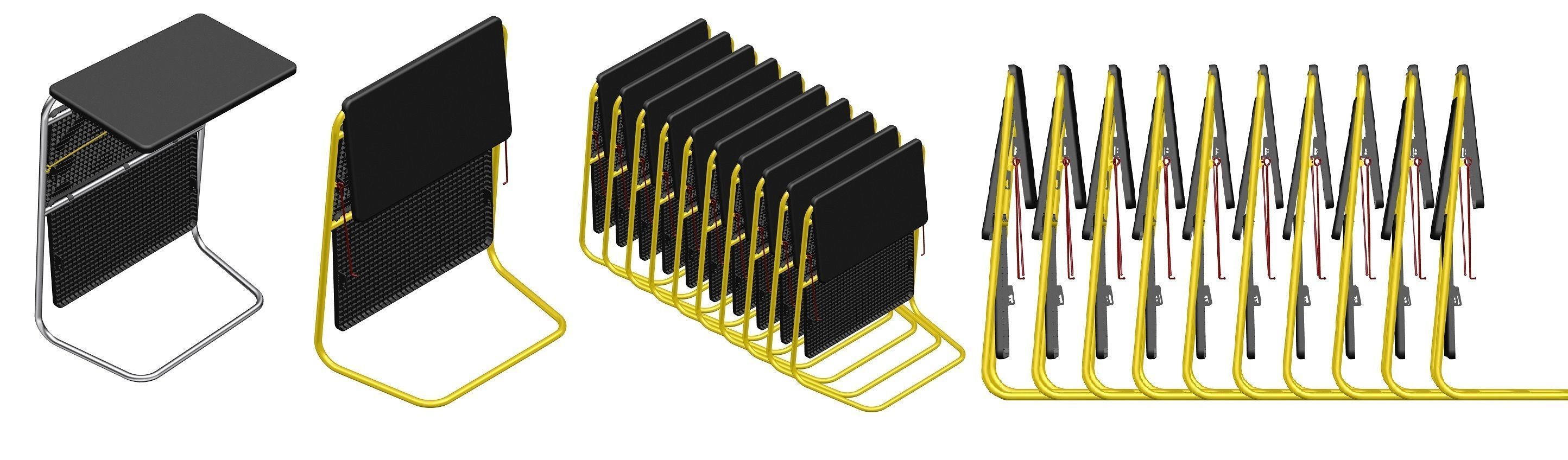 Fold able and collapsible table 3D model_16