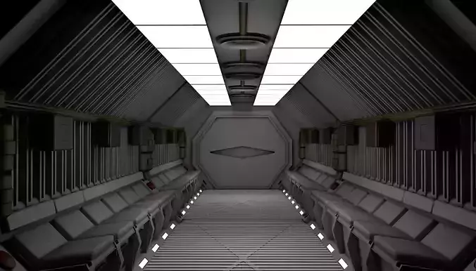 Sci fi Spaceship corridor
