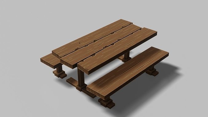 Table Set 01 Low-poly 3D model