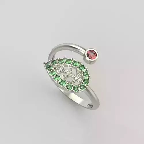 Women Ring with gems 3dm stl vintage