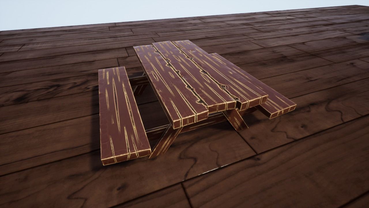 Table Set 02 Low-poly 3D model_6