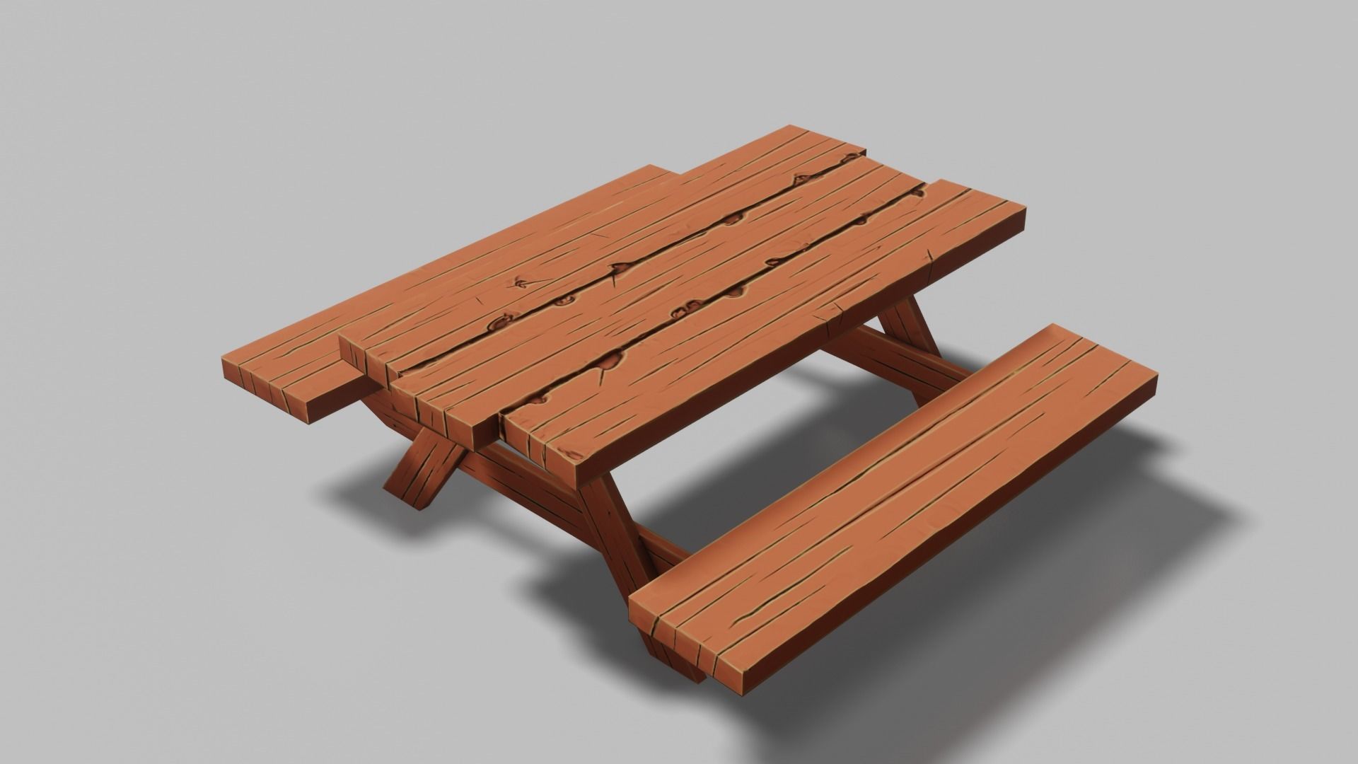 Table Set 02 Low-poly 3D model_1
