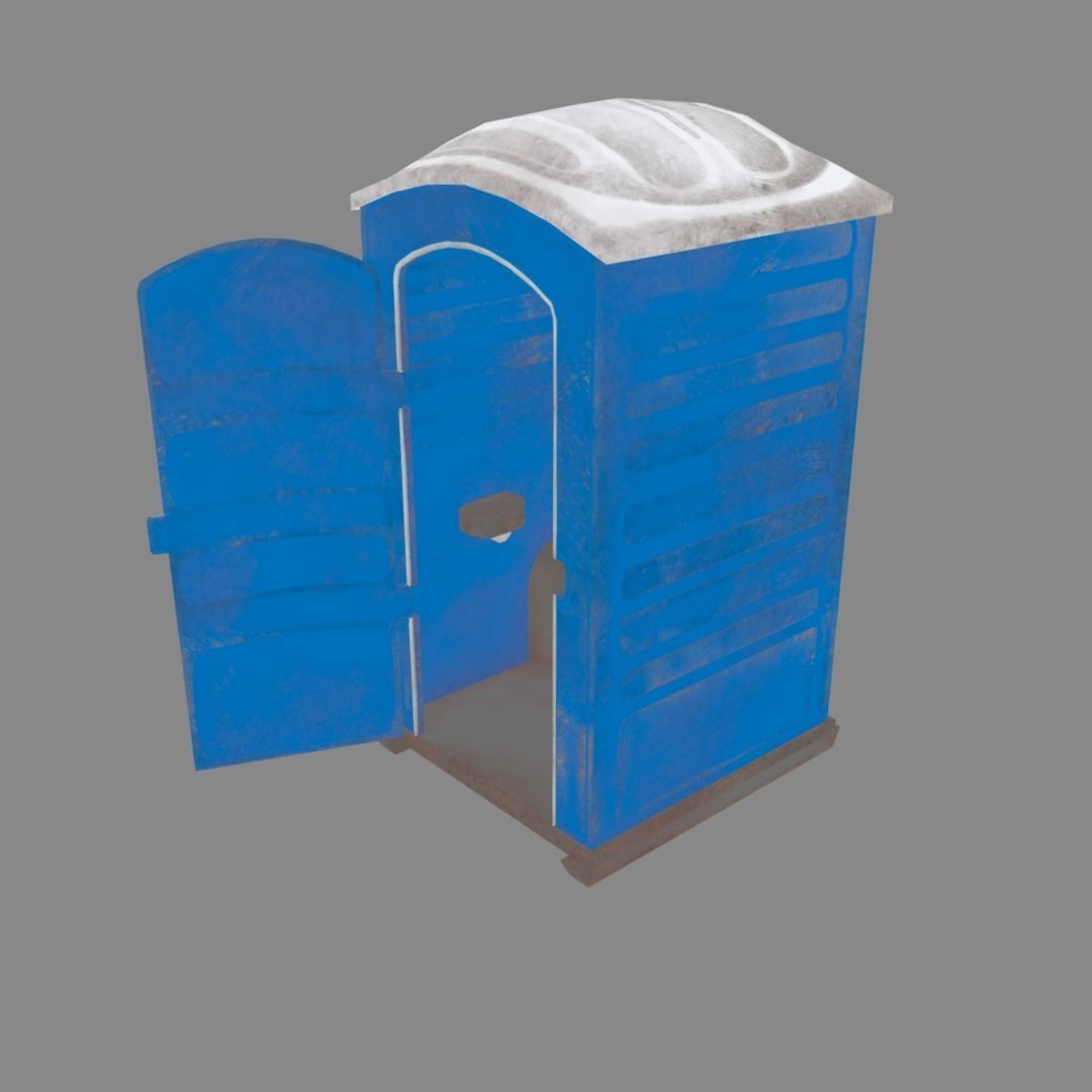 Portaloo low poly public toilet Low-poly 3D model_20