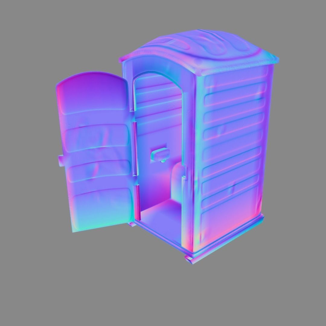 Portaloo low poly public toilet Low-poly 3D model_17