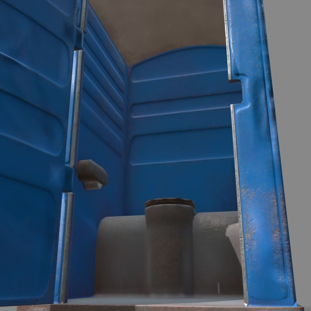 Portaloo low poly public toilet Low-poly 3D model_14