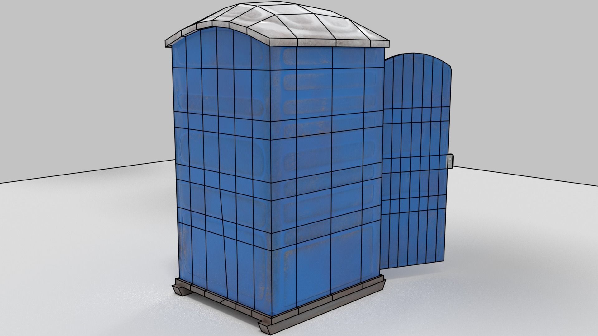 Portaloo low poly public toilet Low-poly 3D model_9