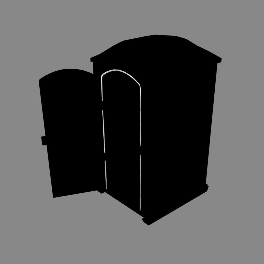 Portaloo low poly public toilet Low-poly 3D model_19