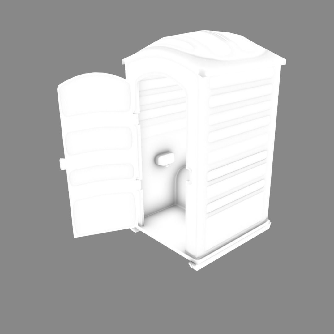 Portaloo low poly public toilet Low-poly 3D model_16