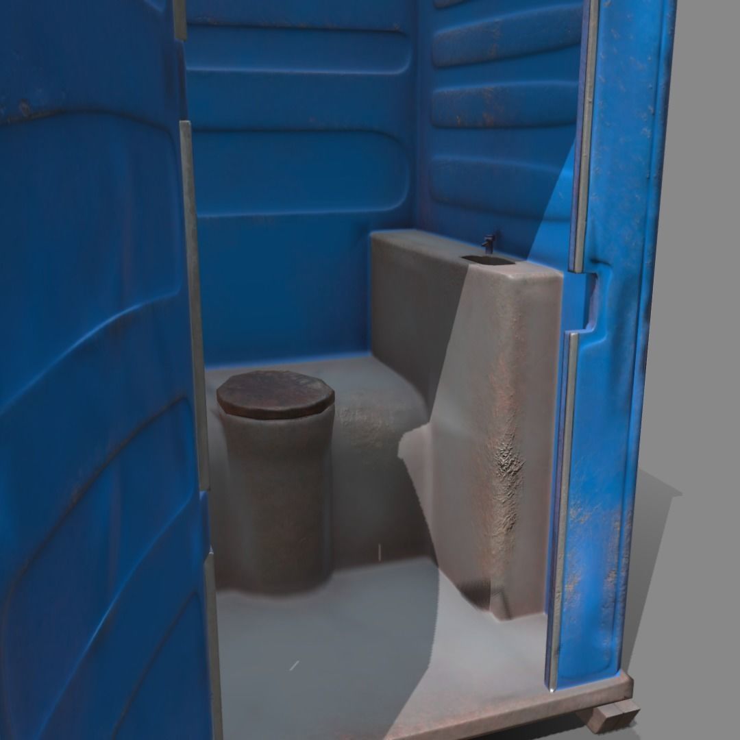 Portaloo low poly public toilet Low-poly 3D model_13