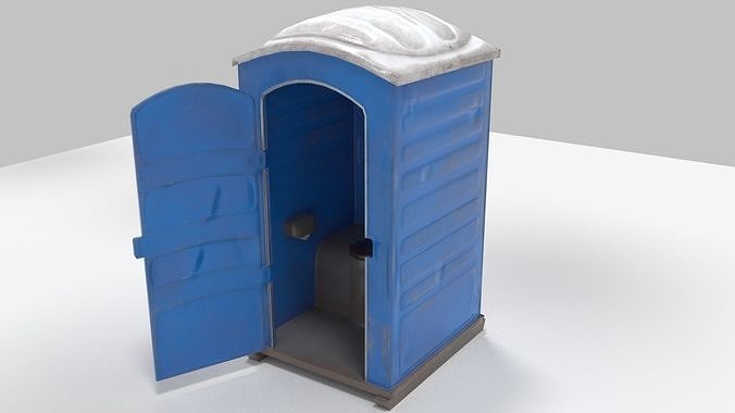 Portaloo low poly public toilet Low-poly 3D model