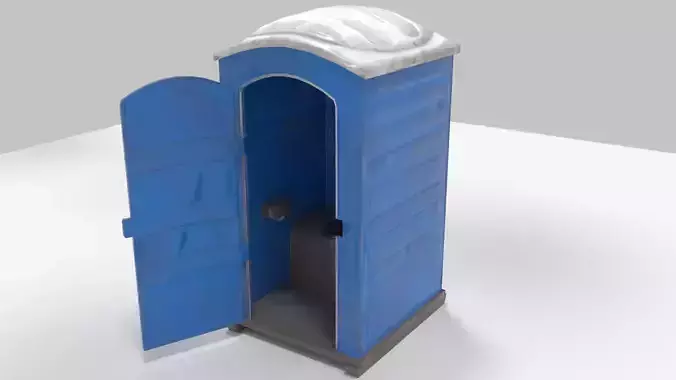 Portaloo low poly public toilet Low-poly 3D model