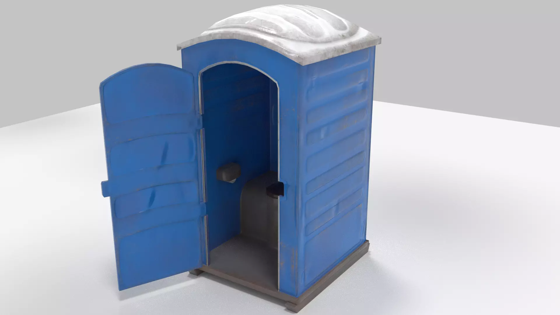 Portaloo low poly public toilet Low-poly 3D model_0