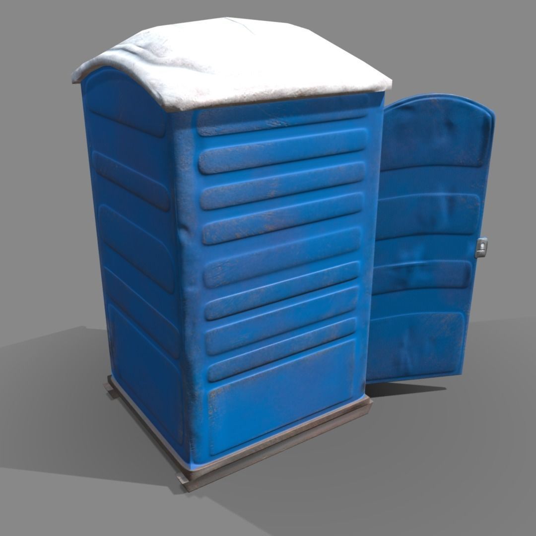 Portaloo low poly public toilet Low-poly 3D model_12
