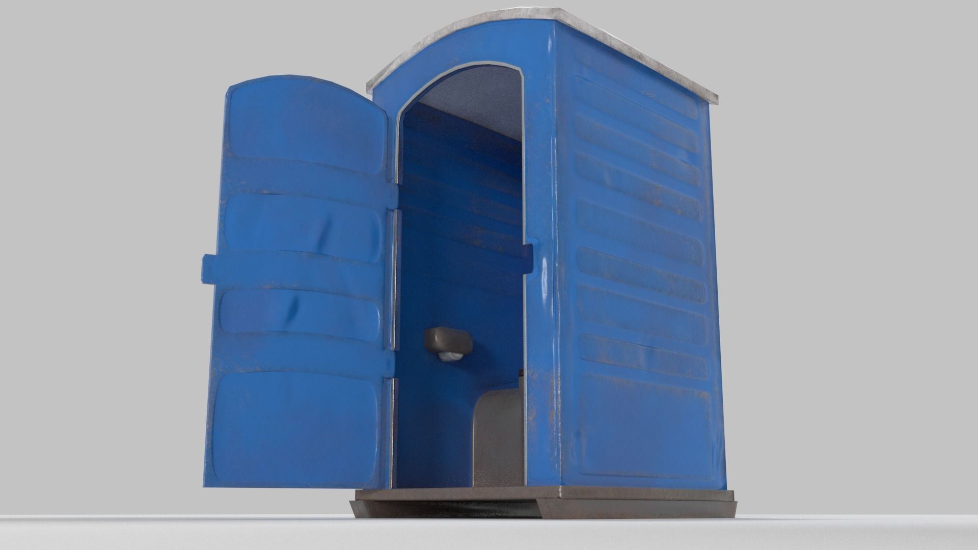 Portaloo low poly public toilet Low-poly 3D model_6