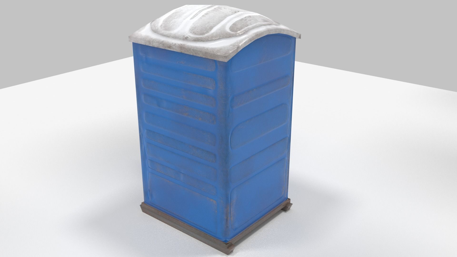 Portaloo low poly public toilet Low-poly 3D model_1