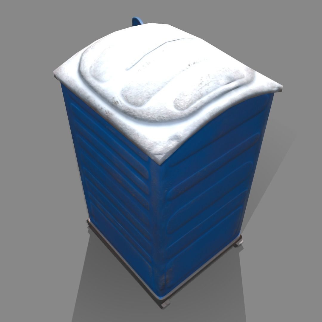 Portaloo low poly public toilet Low-poly 3D model_11