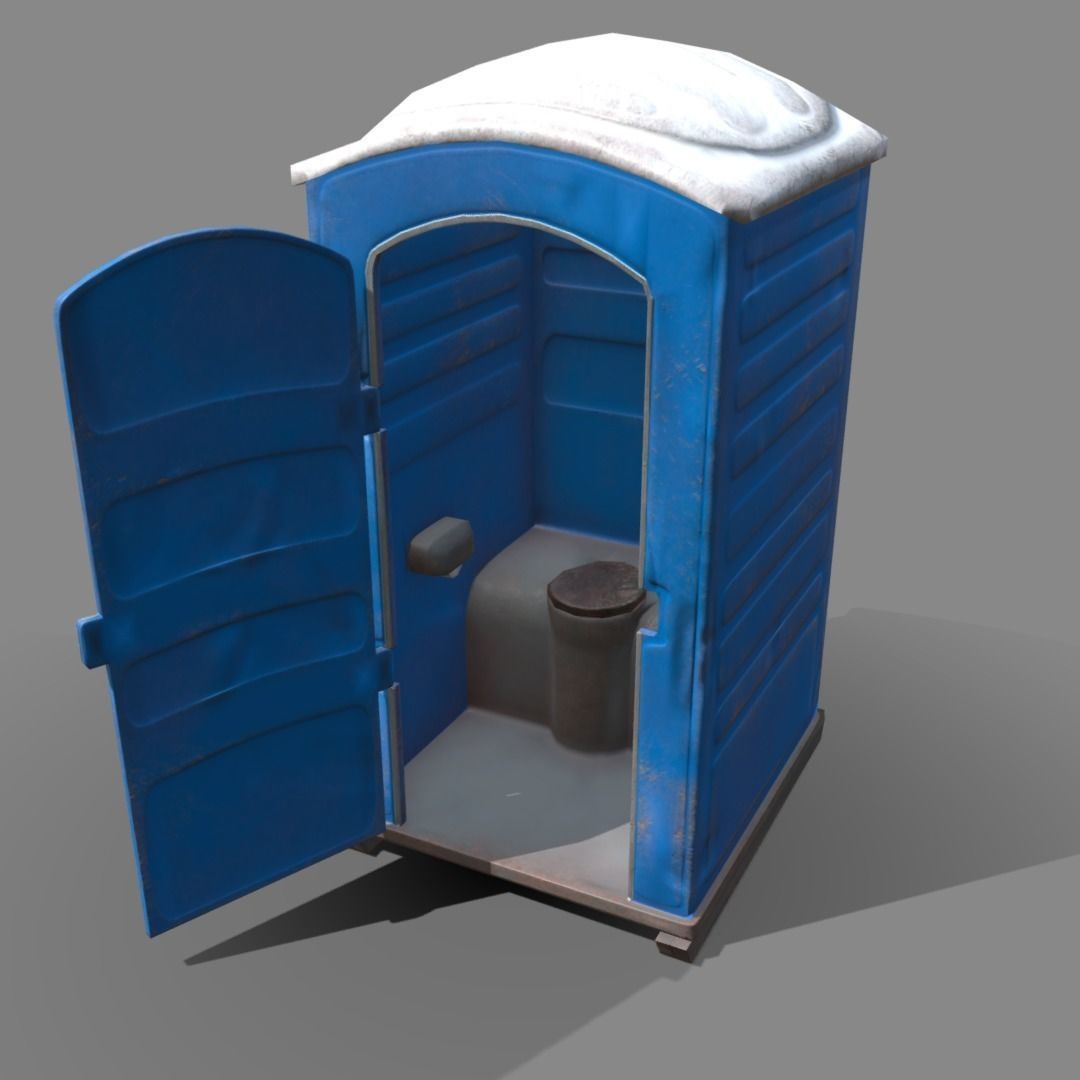 Portaloo low poly public toilet Low-poly 3D model_10