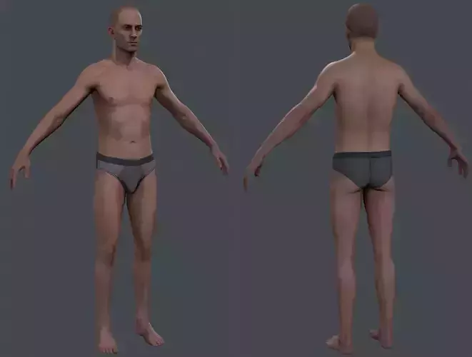Male Body 2 - Realtime Low-poly 3D model