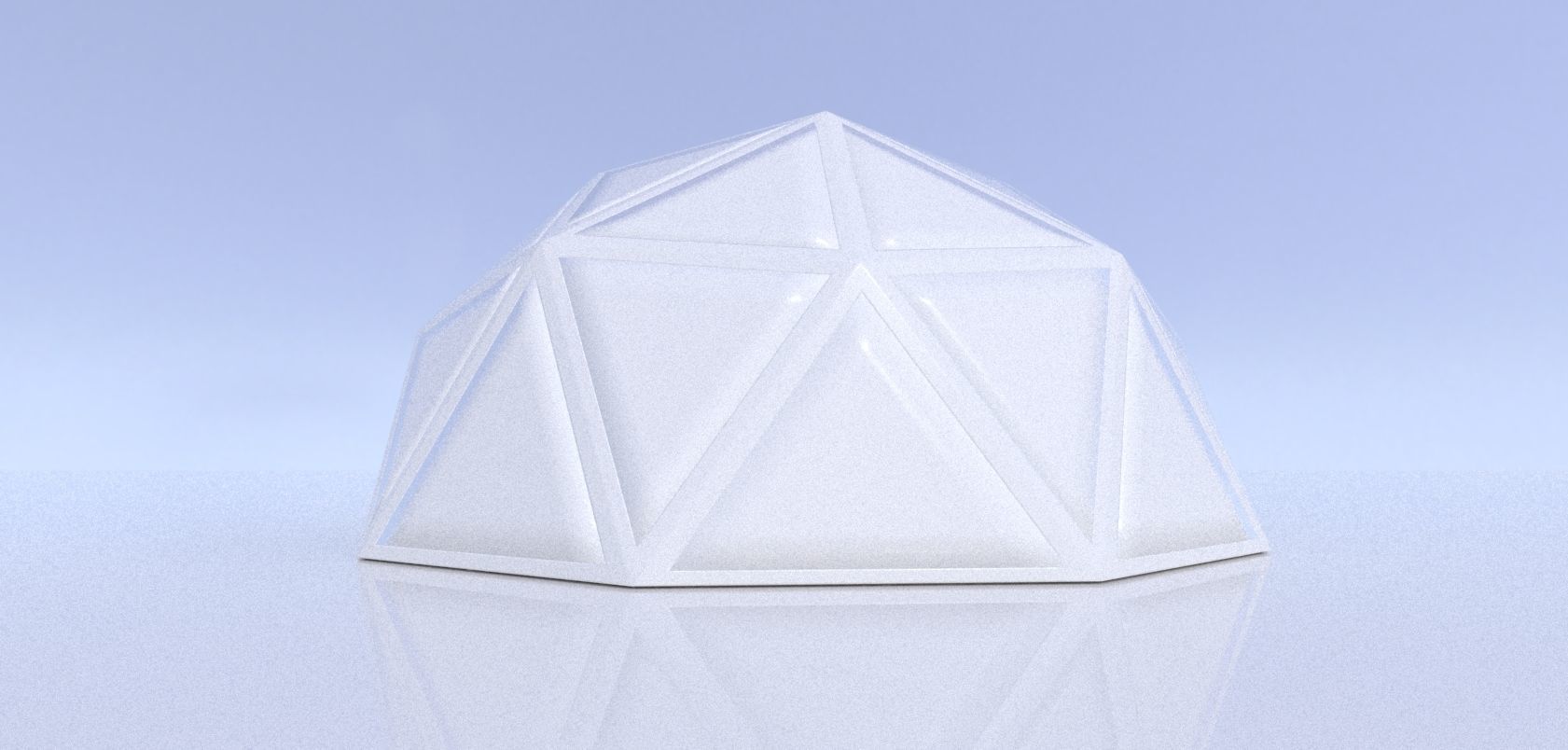 Geodesic dome structure with frame and glass panels 3D model_12