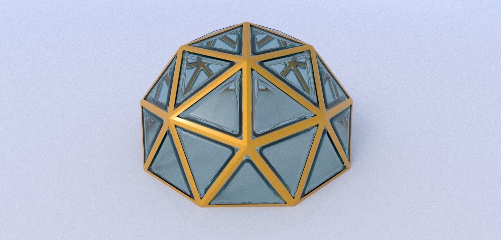 Geodesic dome structure with frame and glass panels 3D model_6
