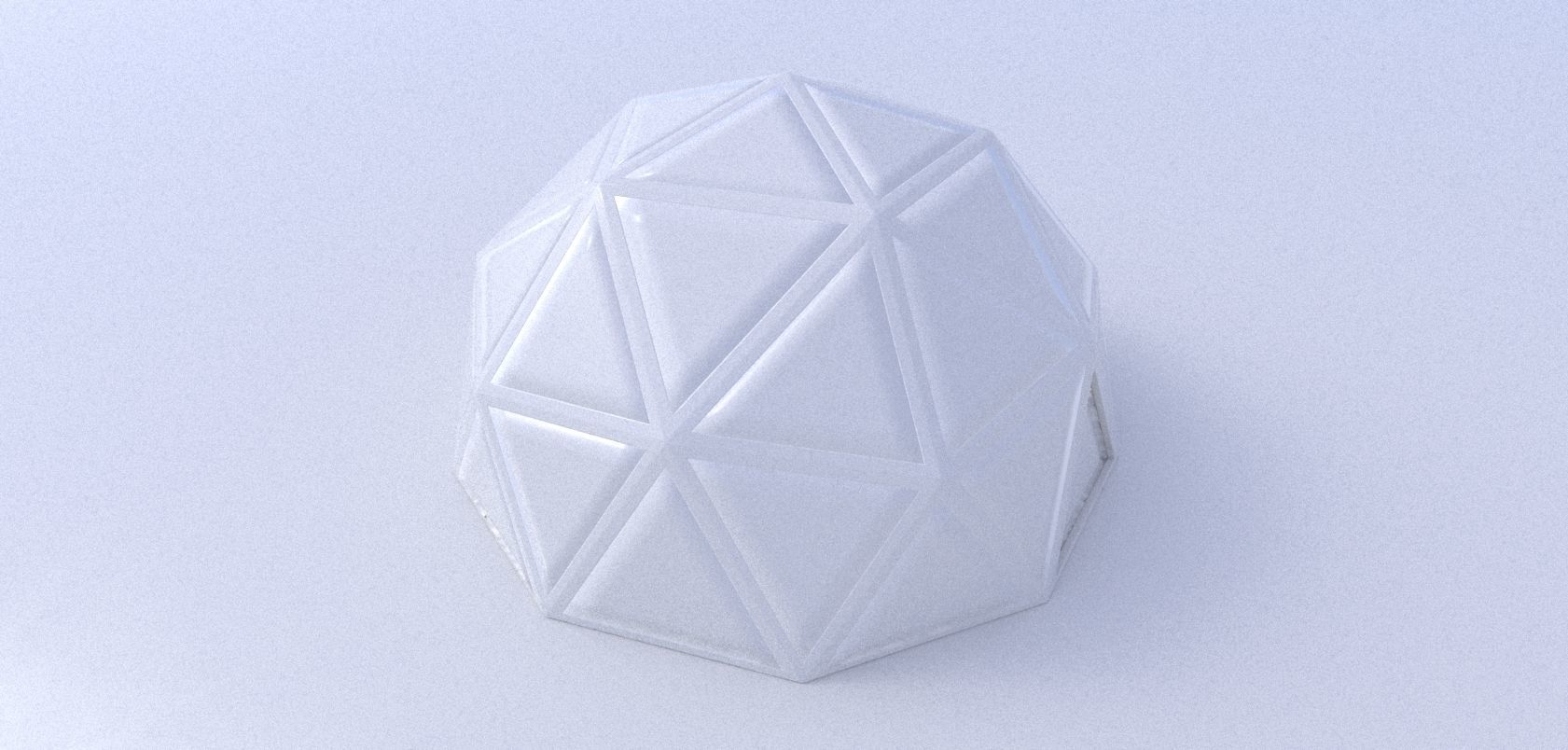 Geodesic dome structure with frame and glass panels 3D model_14