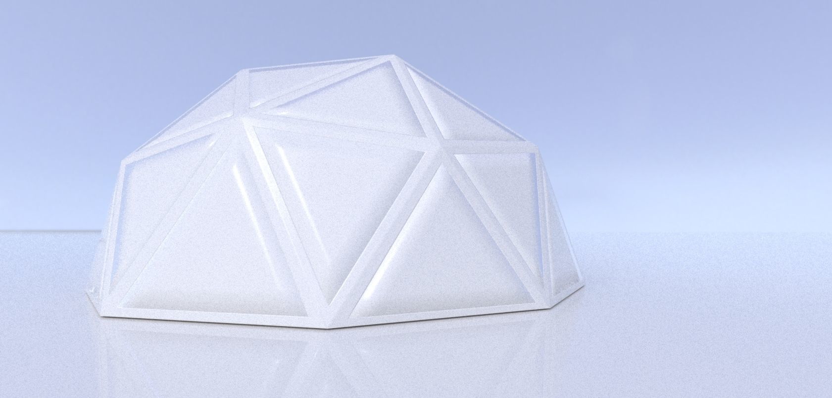 Geodesic dome structure with frame and glass panels 3D model_13