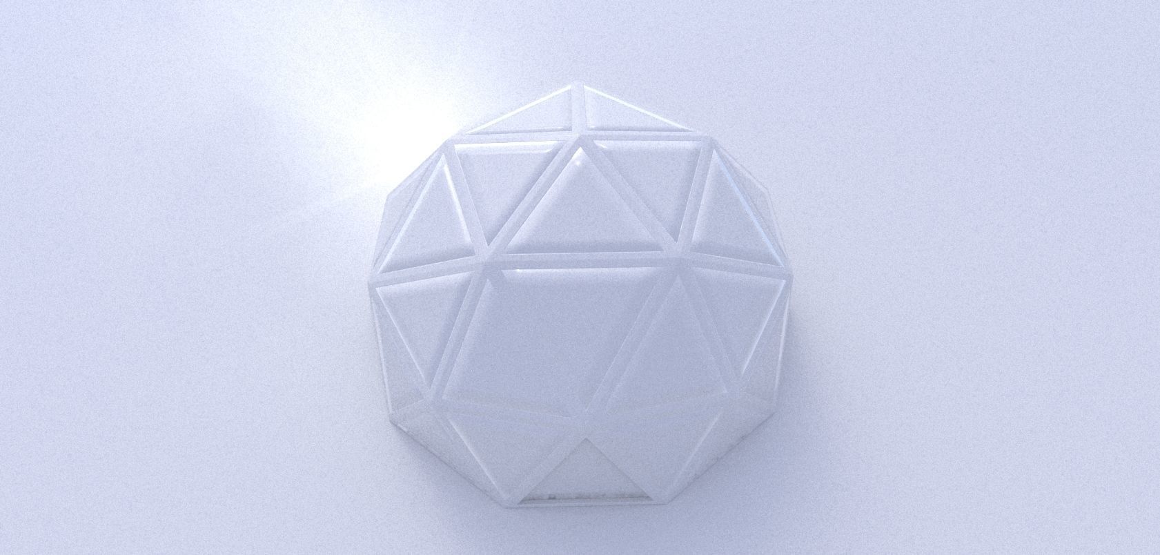 Geodesic dome structure with frame and glass panels 3D model_16