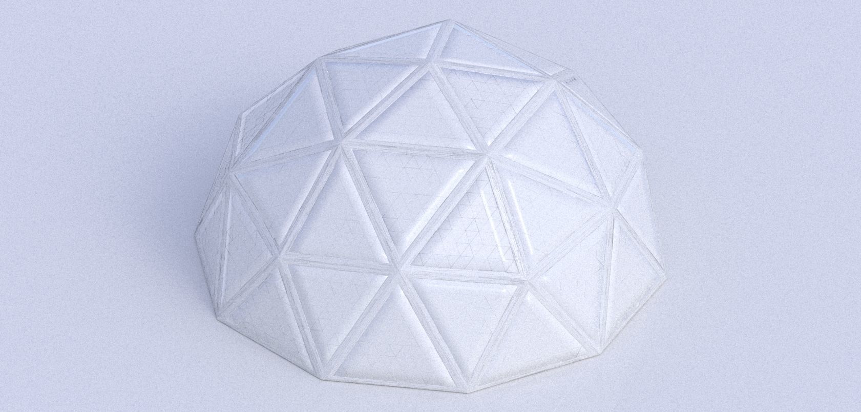 Geodesic dome structure with frame and glass panels 3D model_19