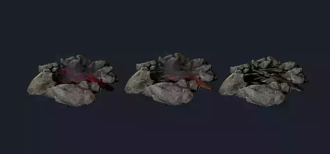 Camp Fire Pit Pack 03 Game Ready